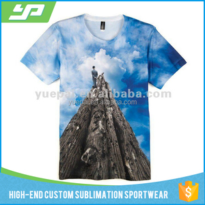 La aduana popular del diseño de la impresión digital de la sublimación al por mayor 100% cotton su propia camiseta de la insigni - Product Image 1