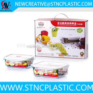 สแควร์ของแท้2ชิ้นชุด<span class=keywords><strong>GlassLock</strong></span>ความปลอดภัยกระจกนิรภัยเรียวภาชนะบรรจุอาหาร - Product Image 5
