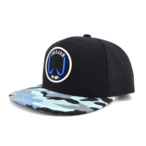 3D embroidered flat bill cap snap back hat with brim custom - Product Image 1