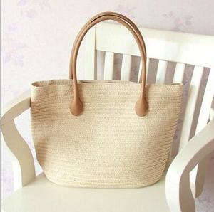 Panier français en paille, panier <span class=keywords><strong>de</strong></span> marché, sac <span class=keywords><strong>de</strong></span> <span class=keywords><strong>plage</strong></span>, panier marocain fait à la main, panier français naturel avec poignée en cuir, sac en raphia et en paille - Product Image 5