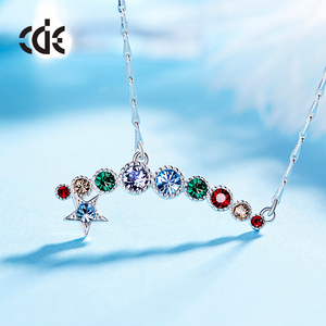 925 Sterling Silver Fashion <strong>rainbow</strong> <strong>Necklace</strong> for Girl - Product Image 1