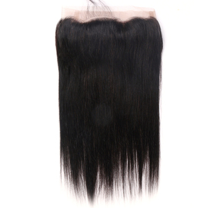100% 人毛360レースフロントクロージャーインドストレートヘアフロントクロージャーベビーヘア付き