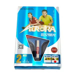 Aurora 2 star wood table tennis racket ping pong paddle bat with carrying case boxes