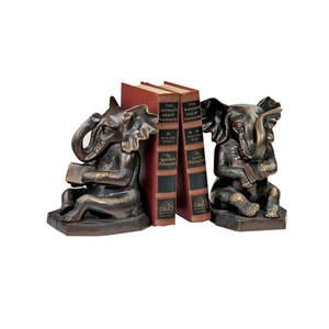 Custom Home Decor Antieke Hars Groothandel China Olifant Boekensteunen - Product Image 1
