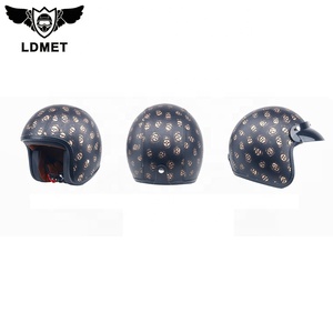 Bienes de China al por mayor de material de ABS abierto de la cara llena de la motocicleta de carreras genial casco vintage - Product Image 6