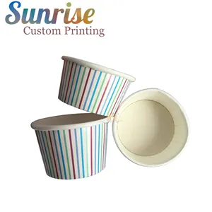 SP443 특별 식품 사용자 정의 인쇄 일회용 아이스크림 컵 종이 수프 샐러드 그릇 뚜껑