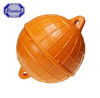 Flotador de Pesca de Atún Orange Plastech, Resistente a los Rayos UV, Superficie Reforzada Acanalada, Diseño de Sujeción de Cuerda de Doble Ojo, Resistente a la Presión 1-200