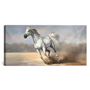 Handmade realistic animal running horse oil canvas painting