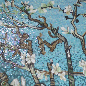 Tuile murale décorative <span class=keywords><strong>en</strong></span> <span class=keywords><strong>verre</strong></span> à motif floral personnalisable - Product Image 2