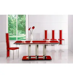 Бесплатный образец дешевые классические 10 местный современный волокна стеклянной столешницей обеденный стол/обеденный стол и стул