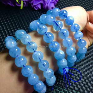 Niza redonda natural Aquamarine piedras preciosas naturales individuales pulsera anillo - Product Image 6