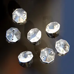 Honor of crystal 14mm two hole bead clear loose pendant beads octagon crystal beads