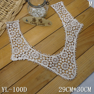 Cuello de encaje beige de ganchillo <span class=keywords><strong>bordado</strong></span> de algodón antiguo - Product Image 6