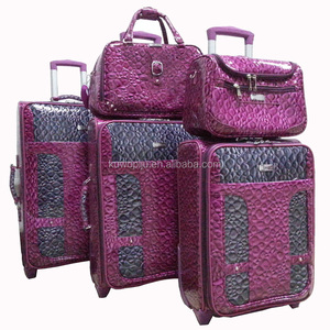 5 pièces ensemble en cuir pu avec sac fourre-tout voyage roulement ensemble de bagages 3 pièces spinner <span class=keywords><strong>valise</strong></span> trolley - Product Image 2