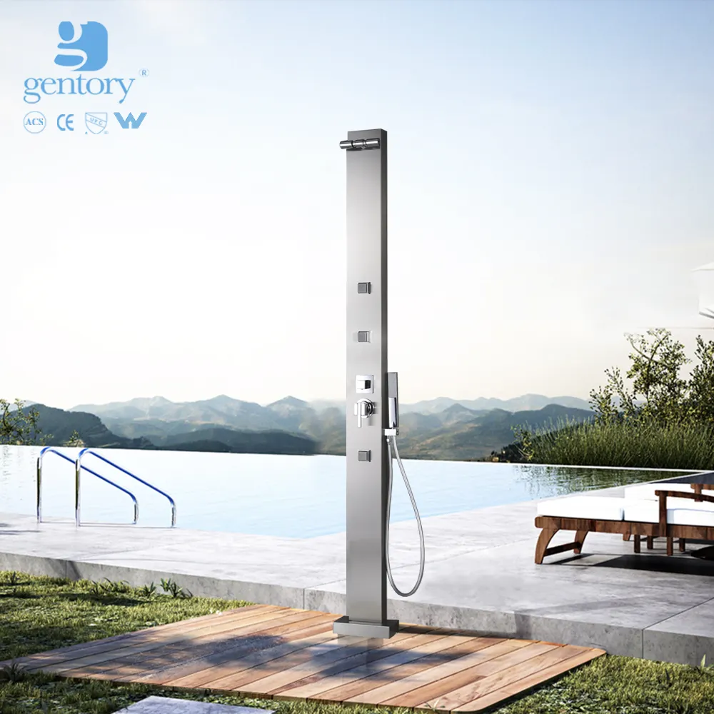 S002 Gentory pool outdoor shower panel price stainless steel outdoor shower stand pool shower