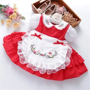 toddler vintage dress smocked embroidery flower lace party girl dresses children clothes boutiques ready made lots 6205 2.4