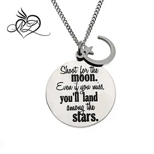 LOORDON de "dispara a la Luna, incluso si te extraño a tierra entre las estrellas" inspiración colgante collar