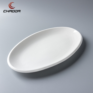 Piatto Ellittico Spesso da 10-25 Pollici per Ristoranti e Hotel, <span class=keywords><strong>Set</strong></span> di Stoviglie di Lusso, <span class=keywords><strong>Piatti</strong></span> Ovali in Porcellana Bianca - Product Image 2
