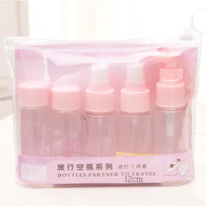 Aangepaste Oem Plastic Lekvrije Toilettas Containers Kit Lege Flessen Tube Hervulbare Draagbare Reizen Fles Set Voor Cosmetische