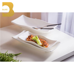 Unique Bone China <span class=keywords><strong>Rectangle</strong></span> Blanc 12 "<span class=keywords><strong>Assiette</strong></span> Apéritif pour Restaurant Salle de Mariage - Product Image 2