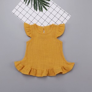 Neonati e bambini adorabili <span class=keywords><strong>abiti</strong></span> <span class=keywords><strong>estivi</strong></span> per bambini <span class=keywords><strong>abiti</strong></span> da bambina con volant in <span class=keywords><strong>lino</strong></span> <span class=keywords><strong>di</strong></span> bambù - Product Image 3