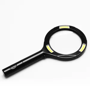 Hot sell High quality 2*AA battery 3 COB magnifier handhold 3X manificatoin magnifying glass lamp with 3 LED