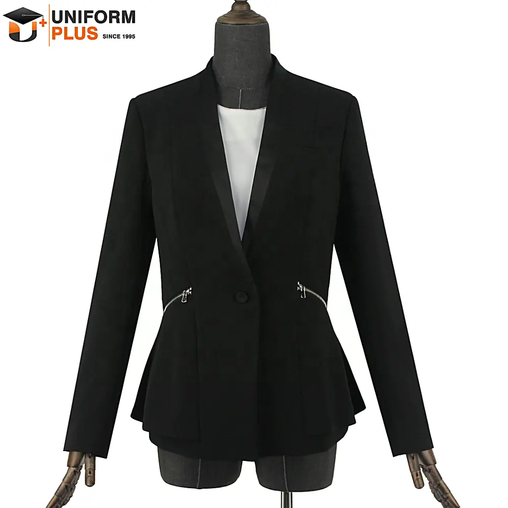 Beste neue stile schwarz farbe formale business büro anzüge uniform designs für frauen