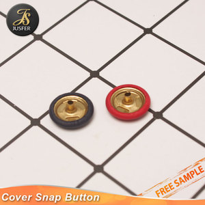 Bottone di fissaggio a scatto in metallo con copertura in tessuto moda personalizzata per borse bottoni borse, gambo per indumenti 4 pezzi 18mm nichel tondo/senza zinco - Product Image 5