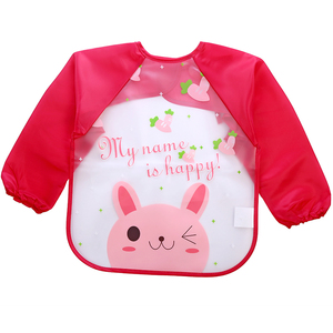 Waterproof <strong>Plastic</strong> Long Sleeved Baby <strong>Bibs</strong> Soft Washable Printed Baby Apron <strong>Bib</strong> for Kids Feeding Painting - Product Image 3