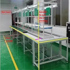 Hot Sale Fast Delivery Aluminum Production Assembly Line with Working Tables and Anti-static Conveyor Belt