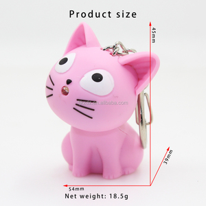 Llavero <span class=keywords><strong>con</strong></span> Sonido de Gato Adorable, Llavero <span class=keywords><strong>con</strong></span> Luz LED para Promoción, Llavero de Simons Cat - Product Image 5