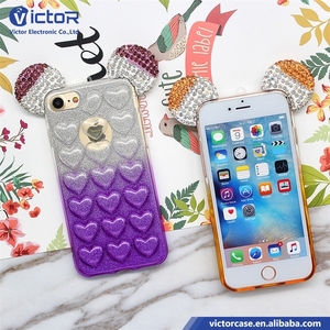 2017 productos más populares calado estilo amor epoxi colorido TPU caja del teléfono celular con pegatina para iPhone 7 - Product Image 4