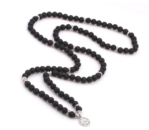 Lava yoga Lotus colgante hecho a mano Piedra Natural beads <span class=keywords><strong>108</strong></span> cuentas de collares - Product Image 1