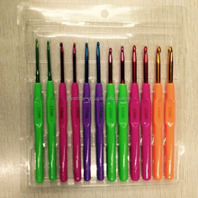 12PCS New Designing Mixed Color Aluminum Crochet Hooks, Handle Aluminum Crochet Hook Set
