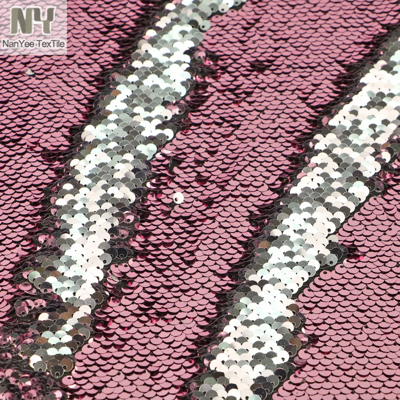 Nanyee textiles en Stock de plata Rosa tela de lentejuelas para pared dibujo Decoración