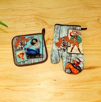 Guante de horno divertido con diseño de animales de algodón personalizado