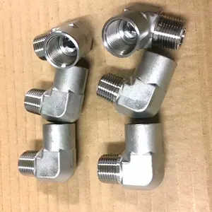 1/4 "Мужской NPT * 1/4" Женский NPT SS304 Трубопроводный фитинг 90 градусов уличный колено