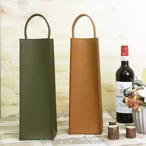Sac à vin en cuir véritable, sac cadeau, sac de transport pour vin - Product Image 1