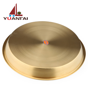 Plateau rond en or et <span class=keywords><strong>cuivre</strong></span> en acier inoxydable, 1 pièce, prix d'usine, plateau de nourriture pour équipement de mariage - Product Image 4