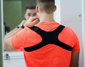 2024 <strong>Black</strong> Mesh Breathable Adjustable <strong>Back</strong> Posture Corrector with Breathable Armpit <strong>Pads</strong>