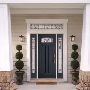 Portes doubles en bois teck, design de luxe pour Villa, 6 pièces
