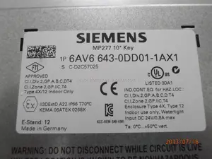 Siemens Simatic panel táctil MP277 HMI 6AV6643-0DD01-1AX1