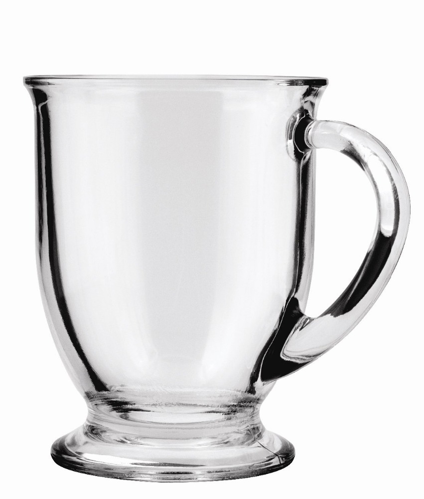 16OZ clear glass mug glass drinking mug for tea or coffee