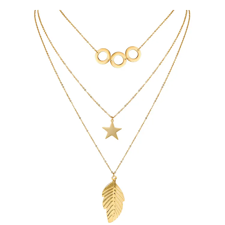 Xuping Collar personalizado de joyería chapado en oro de 18k de moda, collar con colgante de nuevos diseños, conjunto gargantilla de joyería collar