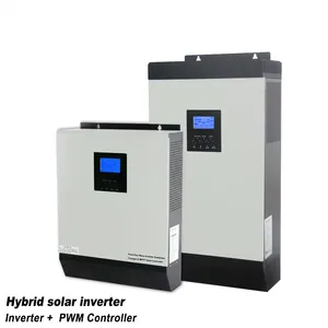5KVA hibrid güneş güç inverteri 24vdc için 110VAC 220vac 230vac inşa MPPT güneş şarj regülatörü