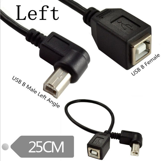 Manufactory OEM ODM Customized 90 Degree Right Angled Usb Type BF Printer Cable