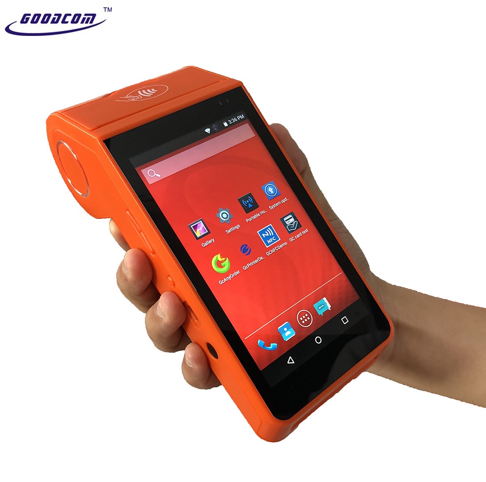 GOODCOM GT90 портативное беспроводное Android Pos устройство с чековым принтером MSR NFC кардридер