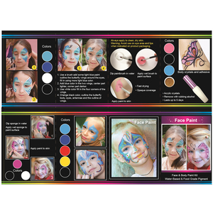 Hot Selling Water Based 14 Color 2 Glitter 3 Sponges Professional <strong>Face</strong> and Body <strong>Paint</strong> <strong>Kit</strong> - Product Image 5