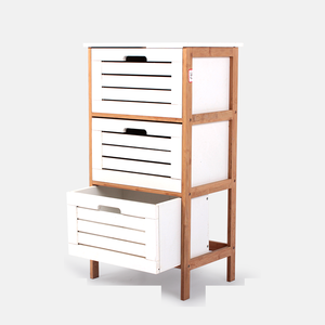 Chinese Wholesale Three Tier Drawer Wooden Bamboo Cabinets