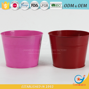 Plante décorative pot couvre en plein air de jardin en métal usine galvanisé pots - Product Image 3
